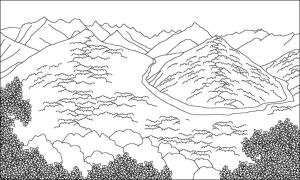 Manzara boyama sayfası,  coloring page, Güzel Manzara Resmi, 