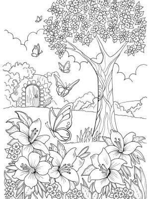 Manzara boyama sayfası,  coloring page, Yazdırılabilir Güzel Manzara, 