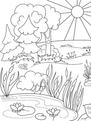 Manzara boyama sayfası,  coloring page, Güzel Doğal Manzara, 