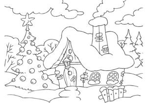 Manzara boyama sayfası,  coloring page, Noel Manzarası, 