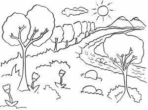 Manzara boyama sayfası,  coloring page, Ücretsiz Yazdırılabilir Manzara, 