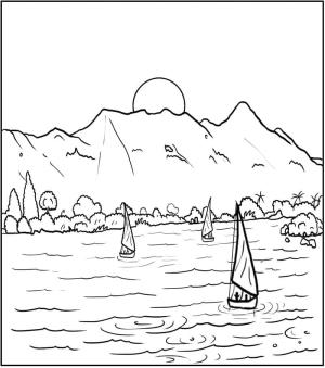 Manzara boyama sayfası,  coloring page, Normal Nehir, 