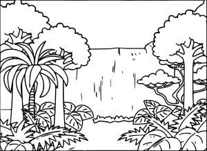 Manzara boyama sayfası,  coloring page, Güzel Orman Manzarası Ücretsiz, 