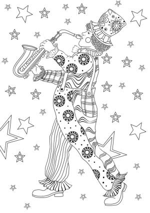 Mardi Gras boyama sayfası,  coloring page, Mardi Gras’tan Palyaço çiz, 