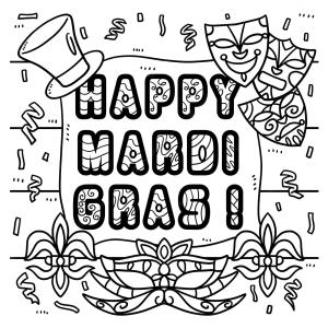 Mardi Gras boyama sayfası,  coloring page, Mutlu Mardi Gras Resmini Çiz, 