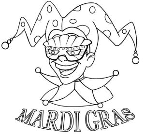 Mardi Gras boyama sayfası,  coloring page, Mutlu Mardi Gras Soytarısı’nı çizin, 