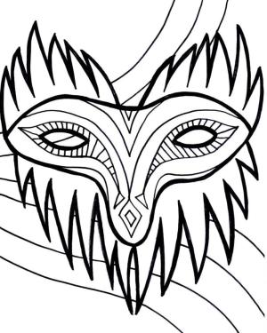 Mardi Gras boyama sayfası,  coloring page, Harika Mardi Gras Maskesi Çiz, 