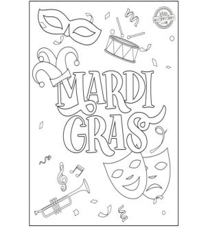 Mardi Gras boyama sayfası,  coloring page, Ücretsiz Mardi Gras Festivali, 