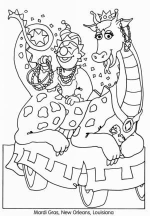 Mardi Gras boyama sayfası,  coloring page, New Orleans’ta Mardi Gras’ı çizin, 