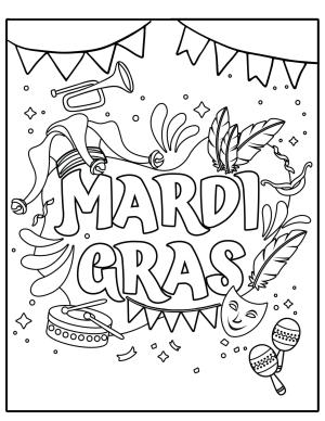 Mardi Gras boyama sayfası,  coloring page, Mardi Gras’ı Ücretsiz Çiz, 