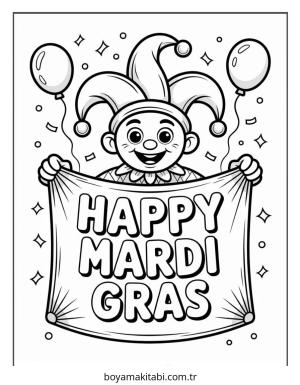 Mardi Gras boyama sayfası – yaratıcılık, eğlenceli etkinlik