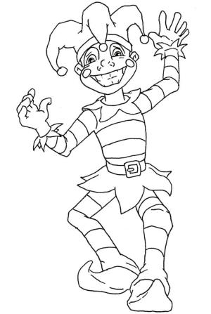 Mardi Gras boyama sayfası,  coloring page, Mardi Gras Şakacı Çocuk, 