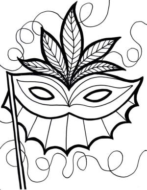 Mardi Gras boyama sayfası,  coloring page, Ücretsiz Mardi Gras Maskesi, 