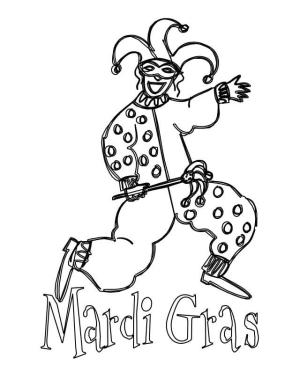 Mardi Gras boyama sayfası,  coloring page, Mardi Gras Şakacısı, 