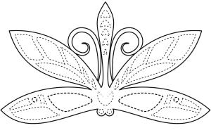 Mardi Gras boyama sayfası,  coloring page, Mardi Gras Yusufçuk Maskesi, 