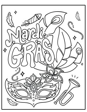 Mardi Gras boyama sayfası,  coloring page, Ücretsiz Yazdırılabilir Mardi Gras Festivali, 