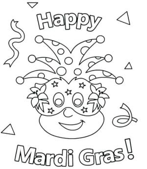 Mardi Gras boyama sayfası,  coloring page, Mutlu Mardi Gras’ı çizin, 