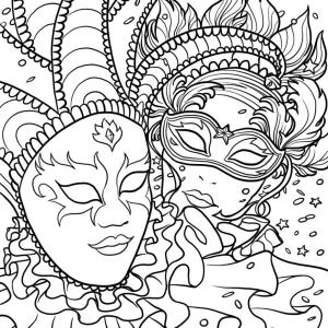 Mardi Gras boyama sayfası,  coloring page, Muhteşem Mardi Gras’ı çizin, 