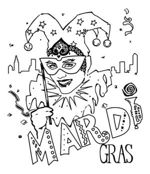 Mardi Gras boyama sayfası,  coloring page, Mardi Gras Hanımı, 