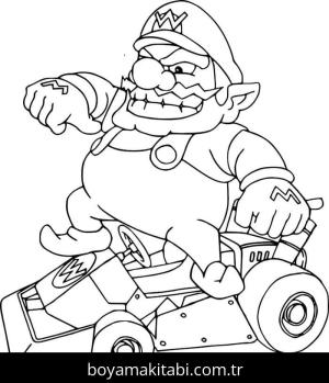 Mario Kart boyama sayfası – sanatsal çalışma, çocuklar için