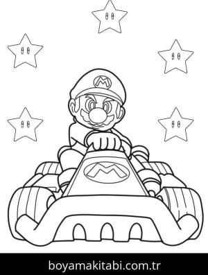 Mario Kart boyama sayfası – okul öncesi, evde etkinlik