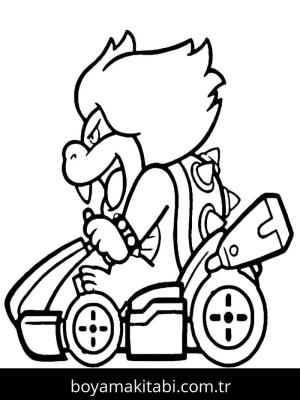 Mario Kart boyama sayfası – sanatsal çalışma, çocuklar için