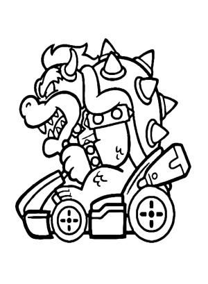 Mario Kart boyama sayfası,  coloring page, Mario Kart Bowser, 