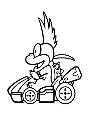 Mario Kart boyama sayfası,  coloring page, Mario Kart Lemmy Koopa ücretsiz, 