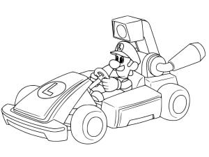 Mario Kart boyama sayfası,  coloring page, Mario Kart’taki Luigi, 