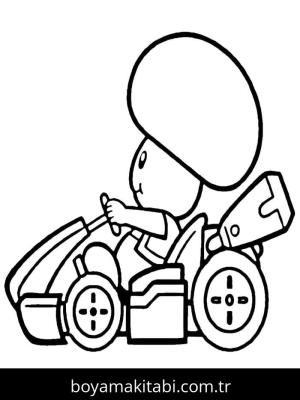 Mario Kart boyama sayfası – çocuklar için, çizgi film temalı
