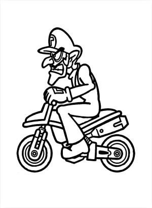 Mario Kart boyama sayfası,  coloring page, Mario Kart Waluigi Baskısı, 