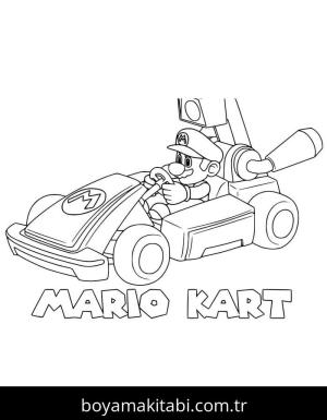 Mario Kart boyama sayfası – kolay boyama, eğitici aktivite