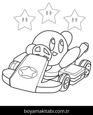 Mario Kart boyama sayfası – el becerilerini geliştirir, boyama çalışması