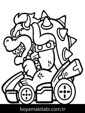 Mario Kart boyama sayfası – keyifli zaman, renkli çizimler