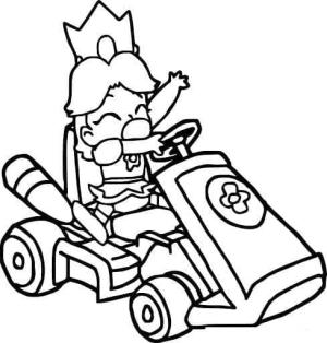 Mario Kart boyama sayfası,  coloring page, Mario Kart Bebek Şeftali, 