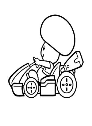 Mario Kart boyama sayfası,  coloring page, Mario Kart Kurbağa, 