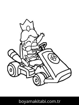 Mario Kart boyama sayfası – yaratıcılığı geliştirir, keyifli zaman