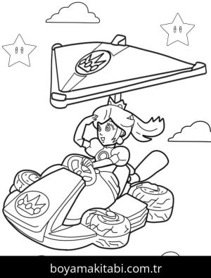 Mario Kart boyama sayfası – eğlenceli etkinlik, el becerilerini geliştirir