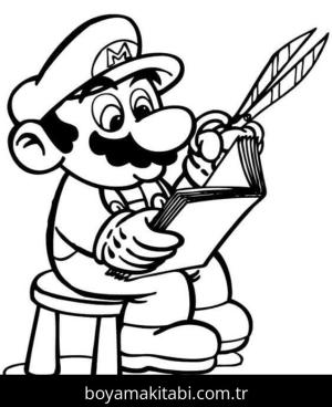 Mario boyama sayfası – kolay boyama, eğitici aktivite