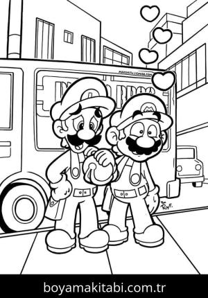Mario boyama sayfası – eğlenceli etkinlik, el becerilerini geliştirir