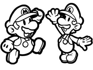 Mario boyama sayfası,  coloring page, Kağıt Mario ve Luigi, 