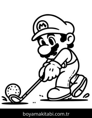 Mario boyama sayfası – sevimli karakter, sanatsal çalışma