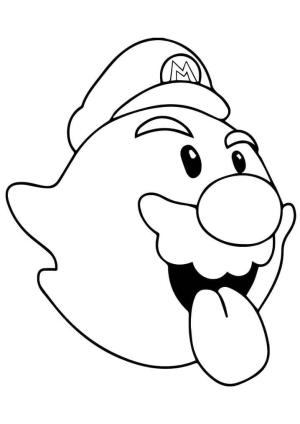 Mario boyama sayfası,  coloring page, Boo Mario, 