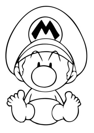 Mario boyama sayfası,  coloring page, Bebek Mario, 