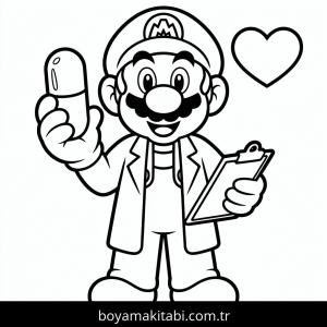 Mario boyama sayfası – çocuklar için, çizgi film temalı