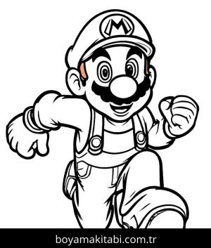 Mario boyama sayfası,  coloring page, popüler, çocuklar için, sevimli