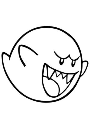 Mario boyama sayfası,  coloring page, Mario Bros Kral Boo, 