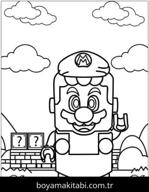Mario boyama sayfası – el becerilerini geliştirir, boyama çalışması