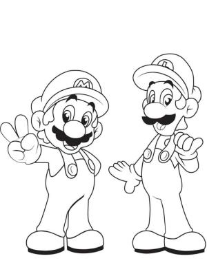 Mario boyama sayfası,  coloring page, Mario ile Luigi, 