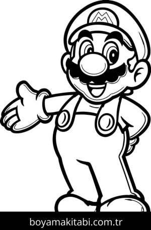 Mario boyama sayfası – sevimli karakter, sanatsal çalışma